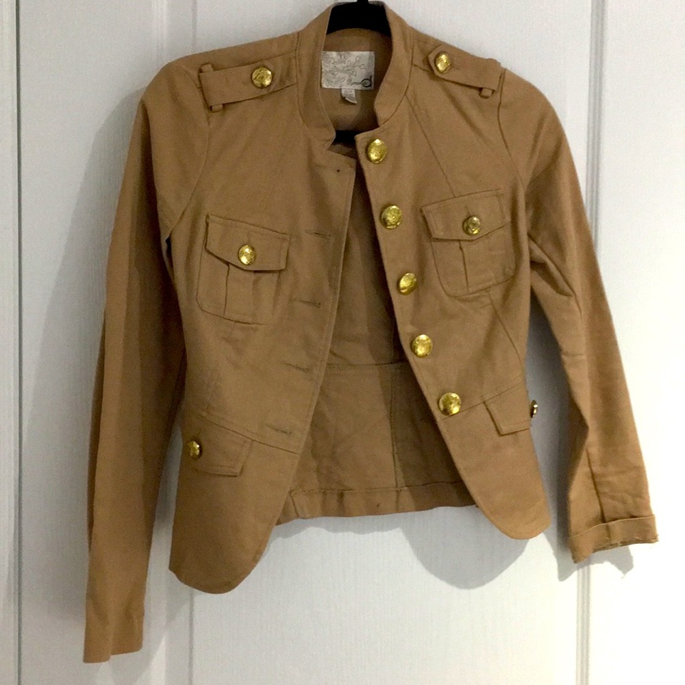 Tan/Gold Button up Blazer